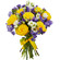 bouquet of yellow roses and irises. Tajikistan