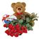 red roses with teddy and chocolates. Tajikistan
