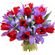 bouquet of tulips and irises. Tajikistan